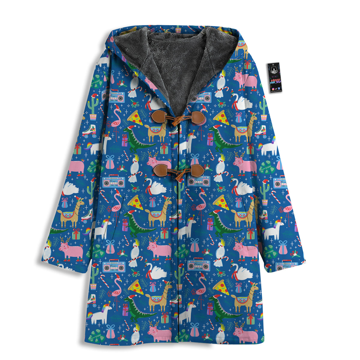 Christmas Party Funny Animals Print Pattern Men's Windbreaker Jacket-grizzshop