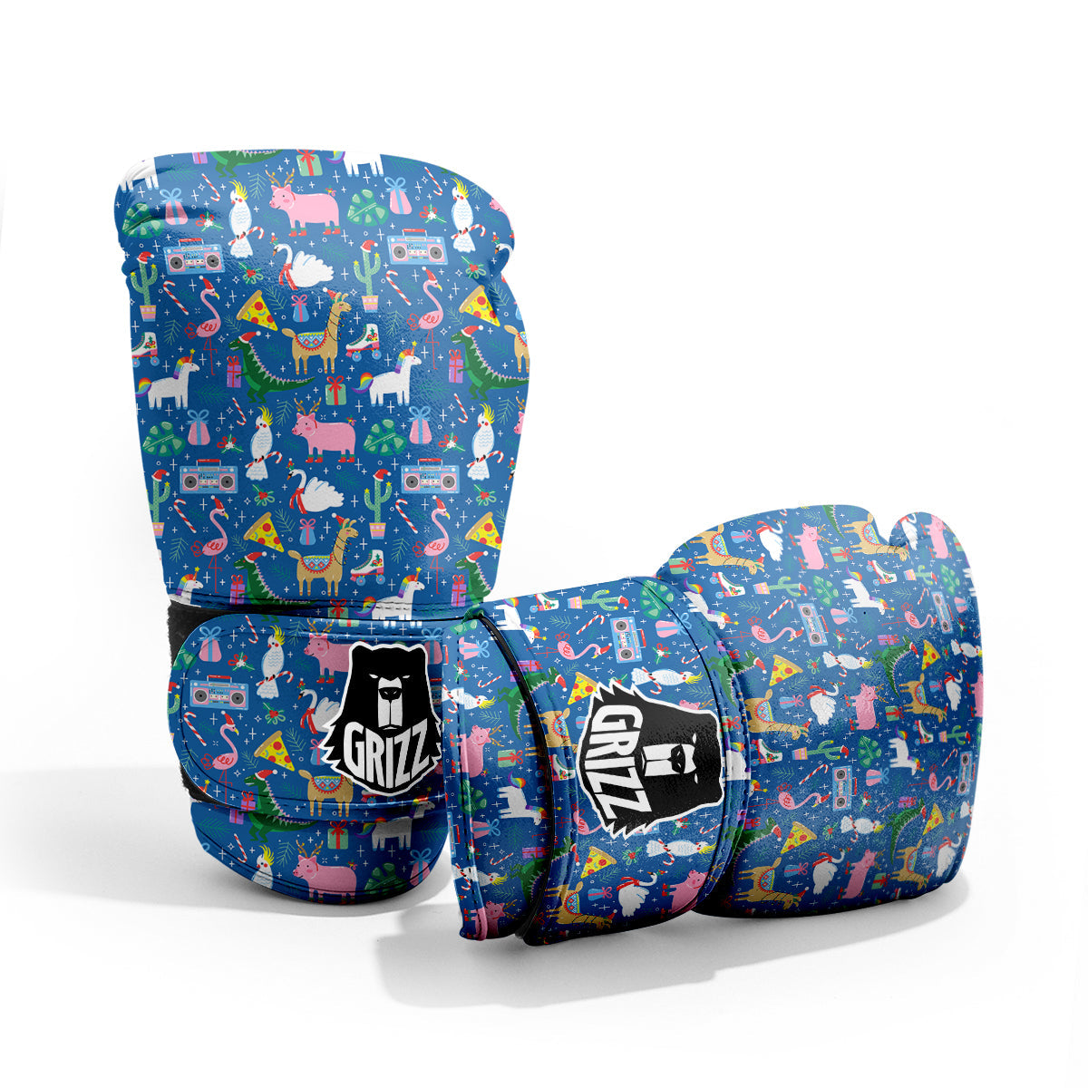 Christmas Party Funny Animals Print Pattern Pro Boxing Glove