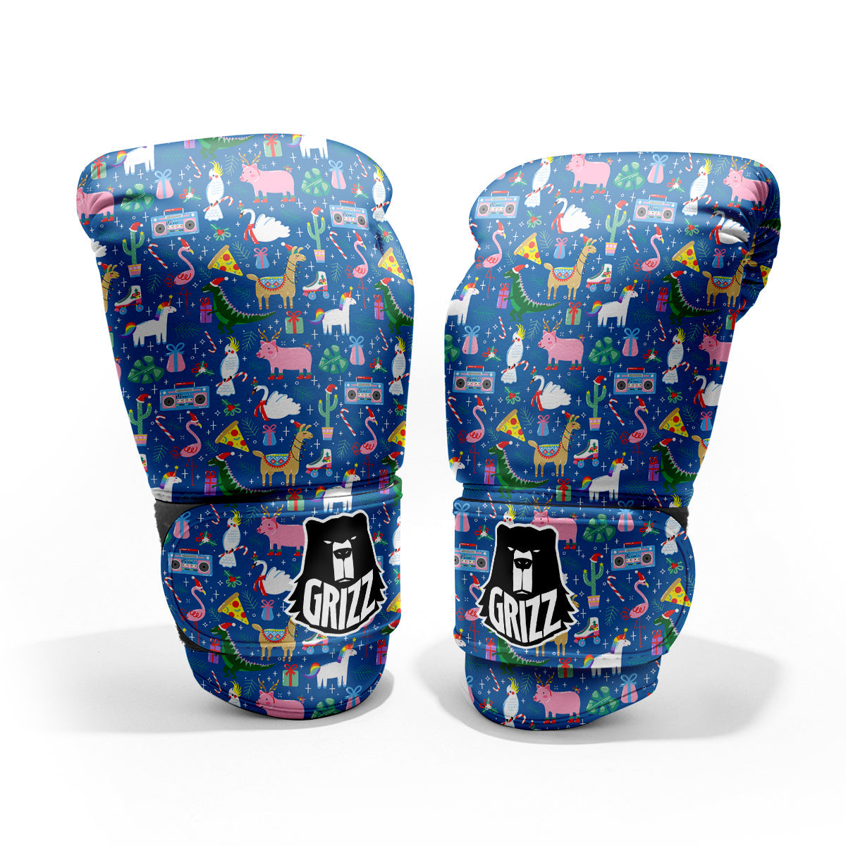 Christmas Party Funny Animals Print Pattern Pro Boxing Glove