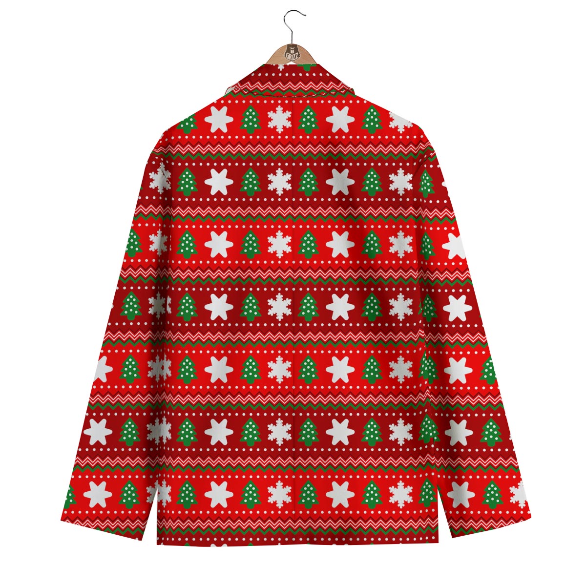 Christmas Pattern Print Men's Blazer-grizzshop