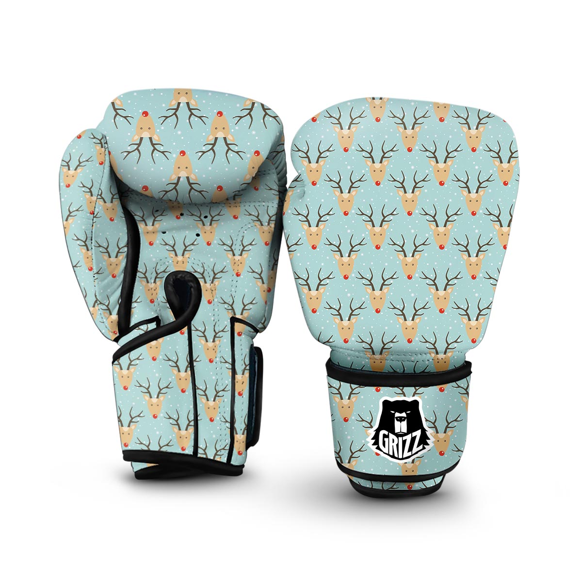 Christmas Reindeer Print Pattern Boxing Gloves-grizzshop