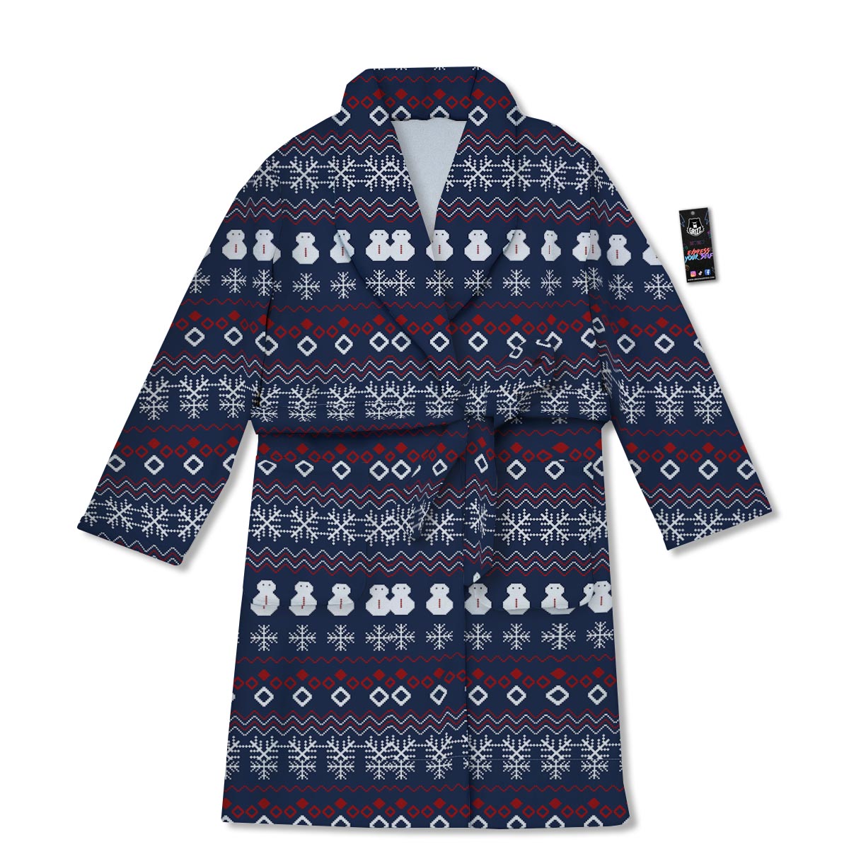 Christmas Scandinavian Print Pattern Bathrobe-grizzshop