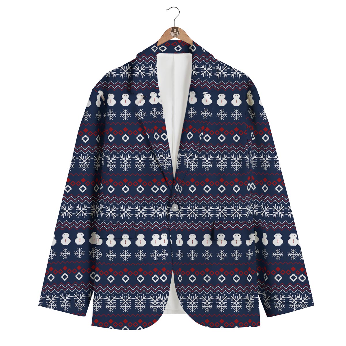 Christmas Scandinavian Print Pattern Men's Blazer-grizzshop