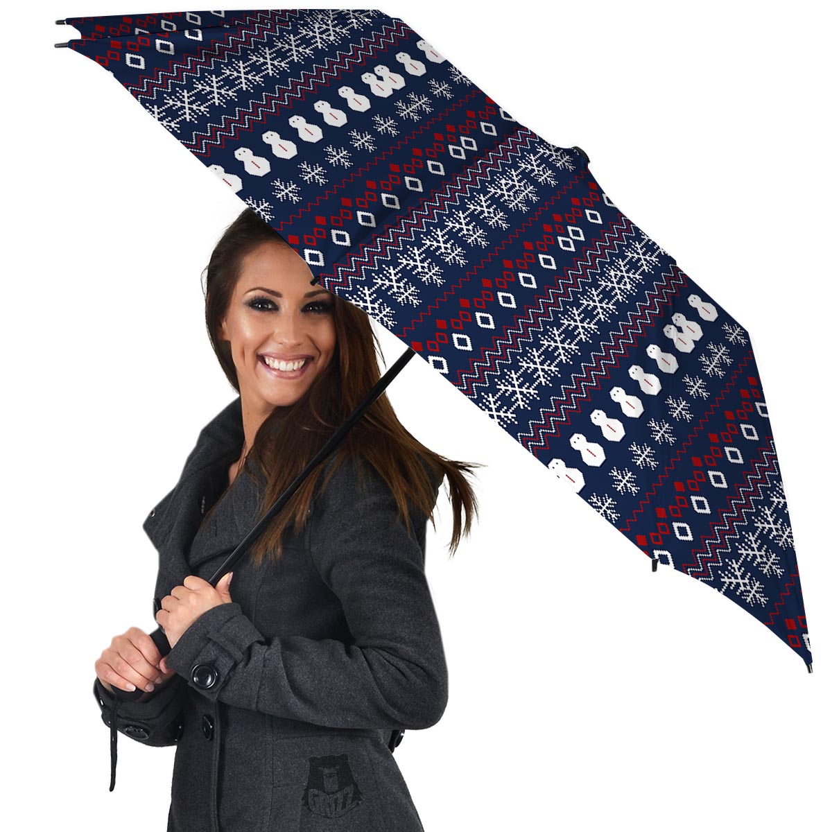 Christmas Scandinavian Print Pattern Umbrella-grizzshop