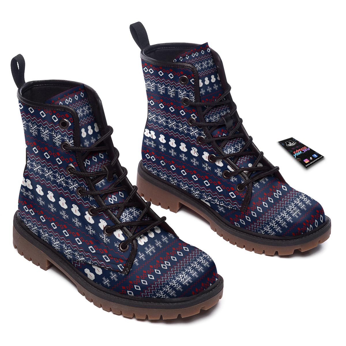 Christmas Scandinavian Print Pattern Work Boots-grizzshop