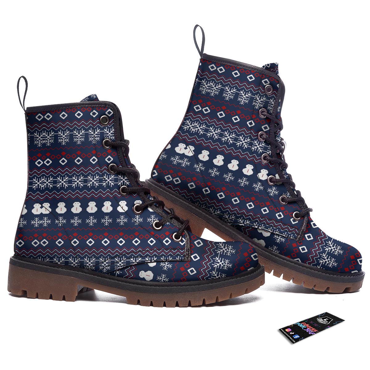 Christmas Scandinavian Print Pattern Work Boots-grizzshop