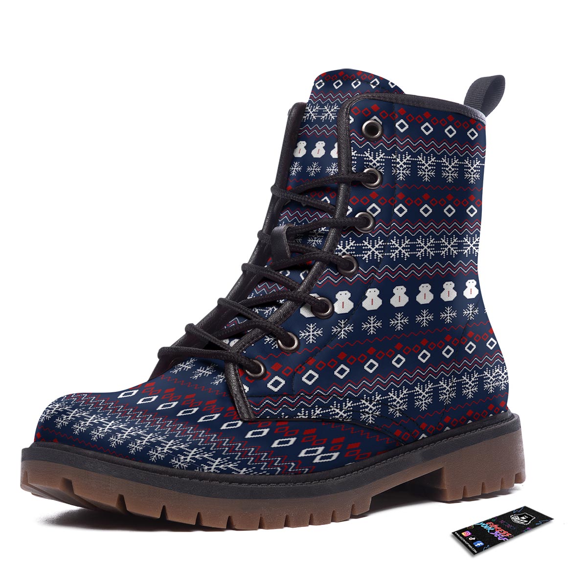 Christmas Scandinavian Print Pattern Work Boots-grizzshop