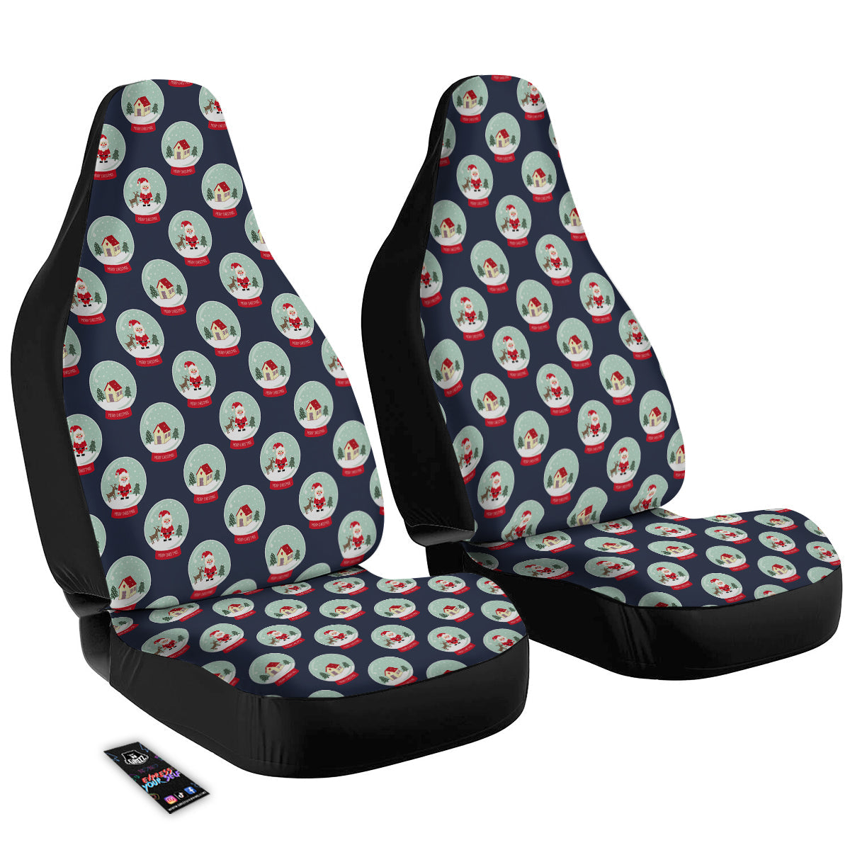 Christmas Snow Globe Print Pattern Car Seat Covers-grizzshop