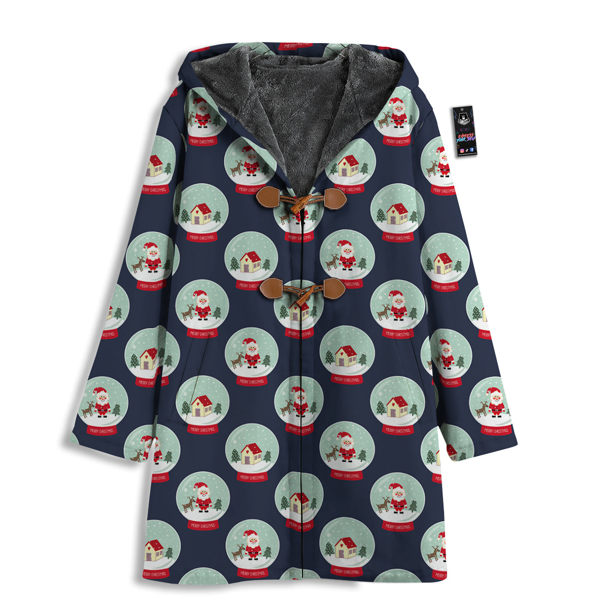 Christmas Snow Globe Print Pattern Men's Windbreaker Jacket-grizzshop