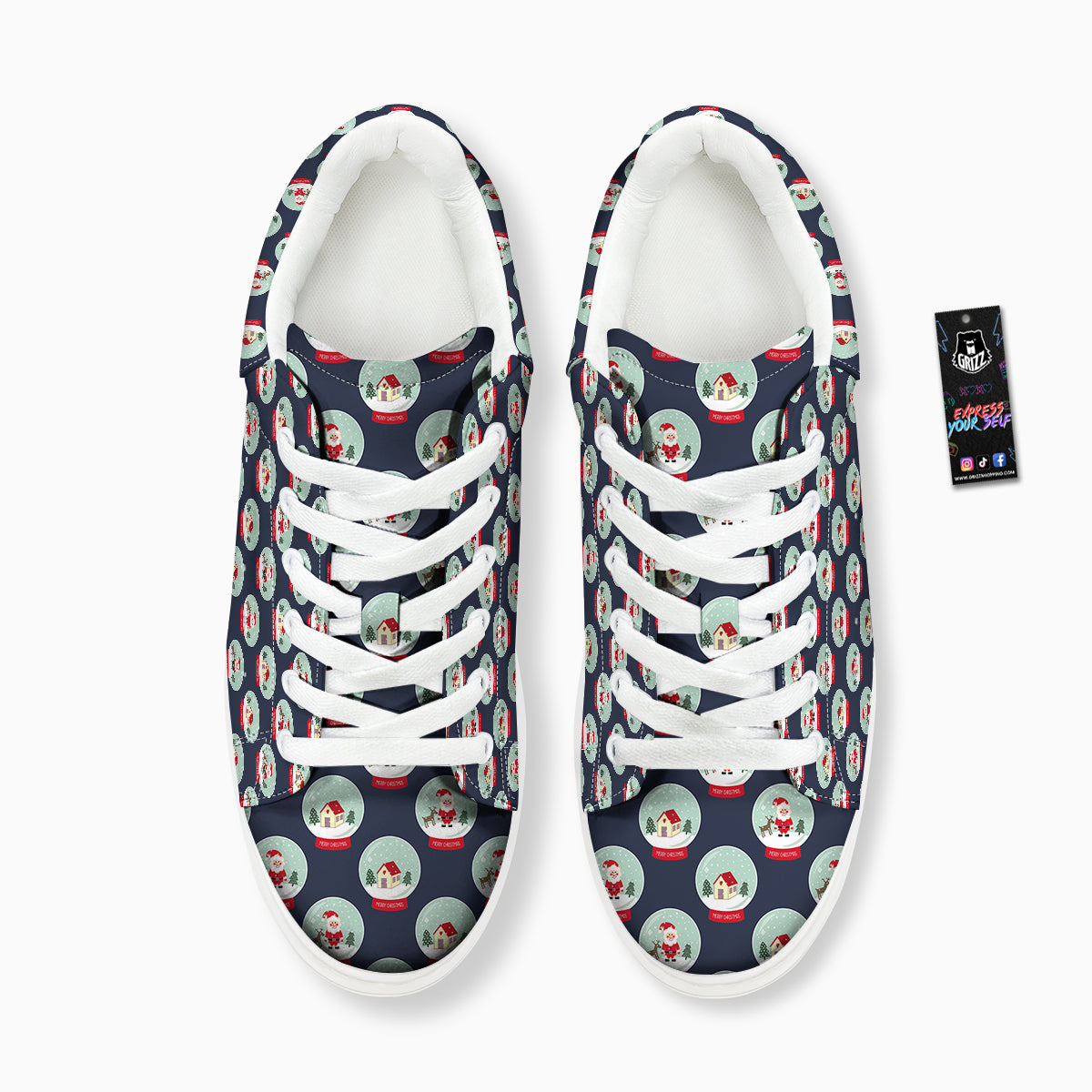 Christmas Snow Globe Print Pattern Platform Shoes-grizzshop
