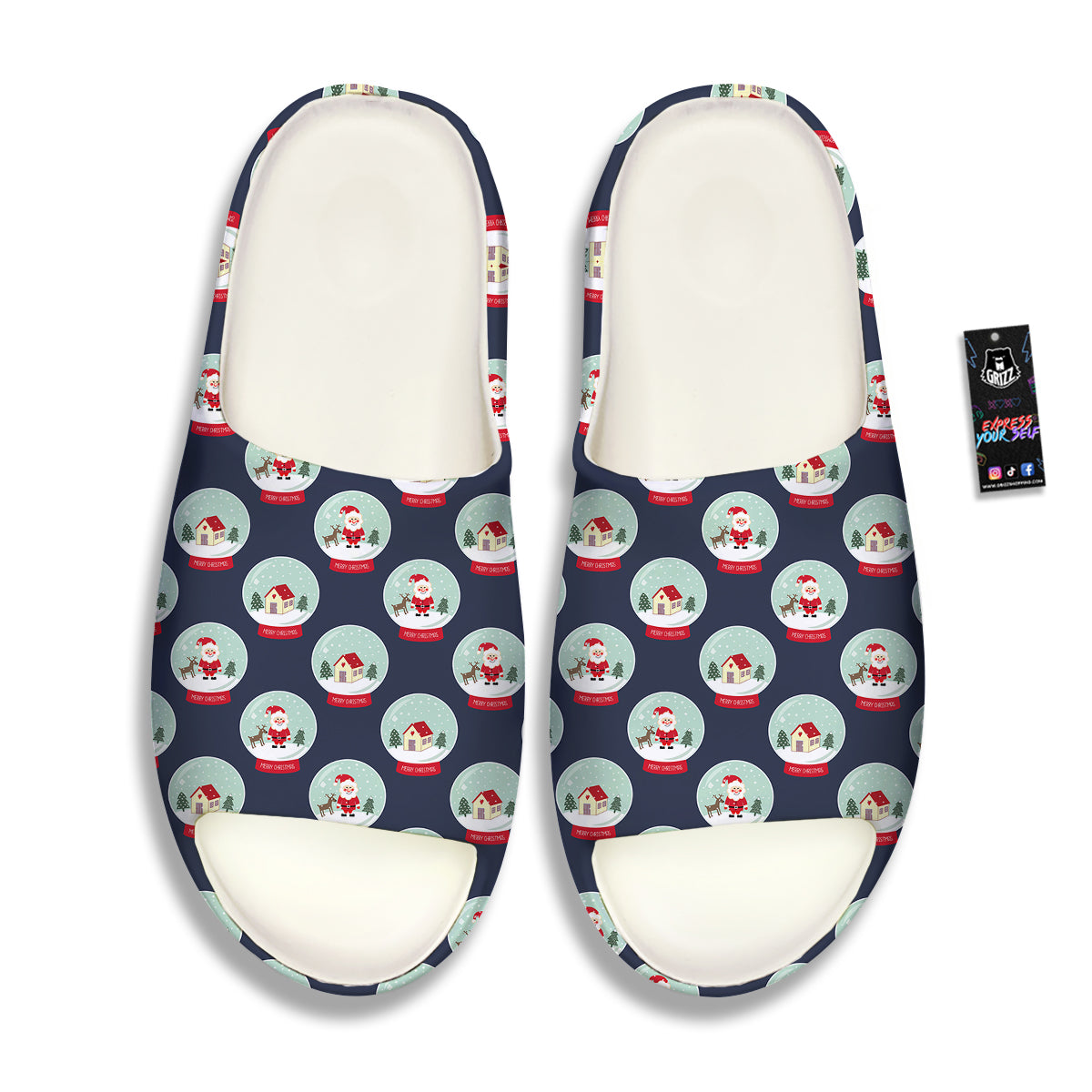 Christmas Snow Globe Print Pattern Sandals-grizzshop