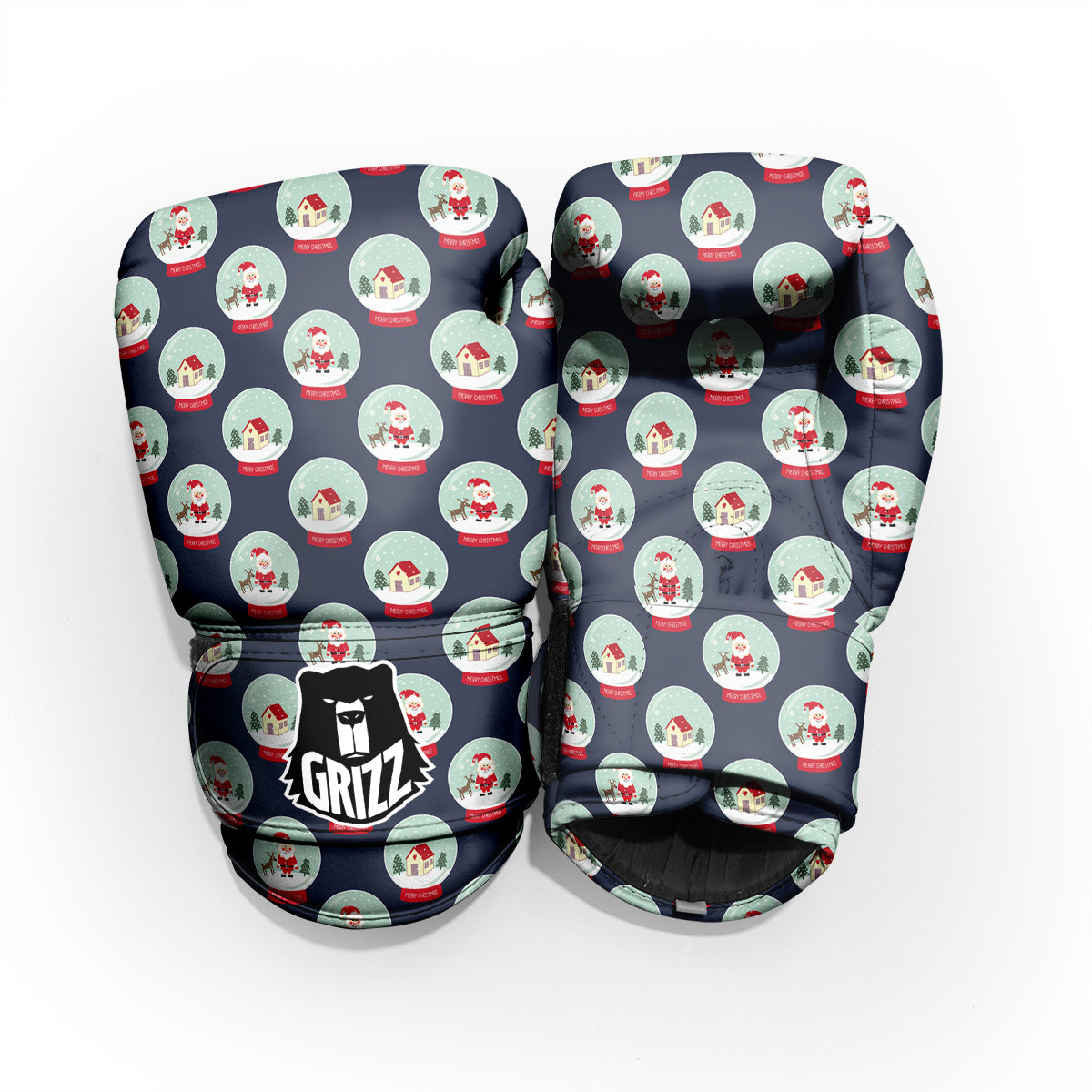Christmas Snow Globe Print Pattern Pro Boxing Glove