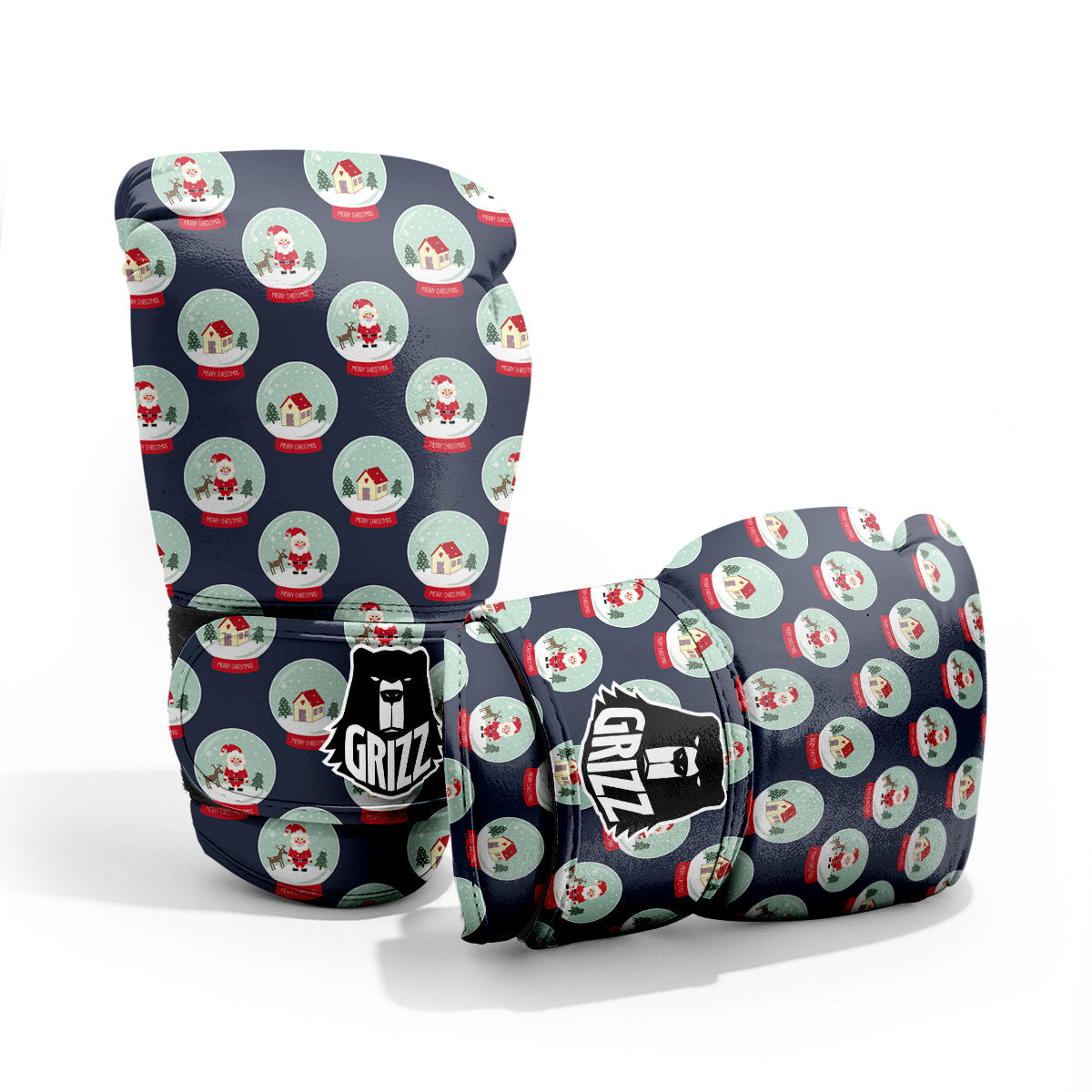 Christmas Snow Globe Print Pattern Pro Boxing Glove