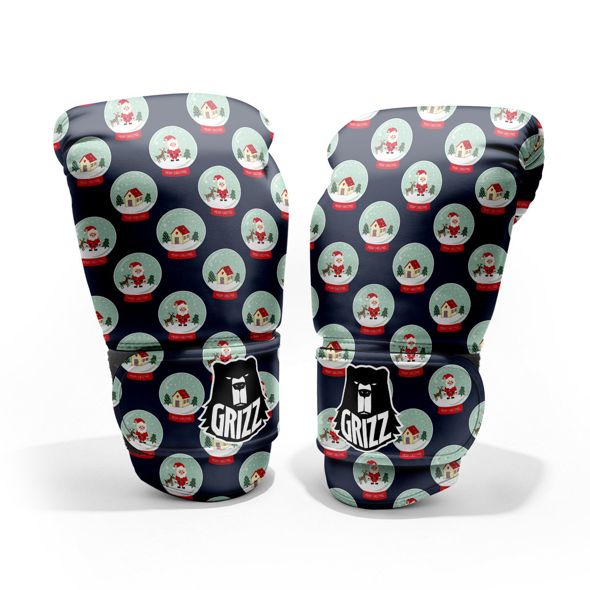 Christmas Snow Globe Print Pattern Pro Boxing Glove