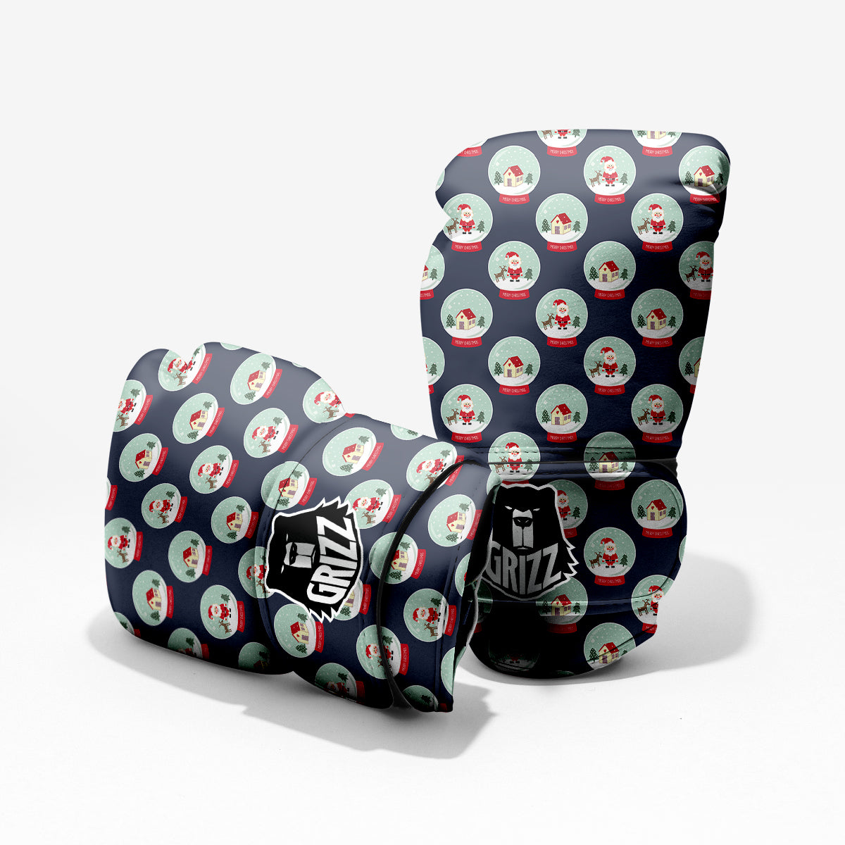 Christmas Snow Globe Print Pattern Pro Boxing Glove