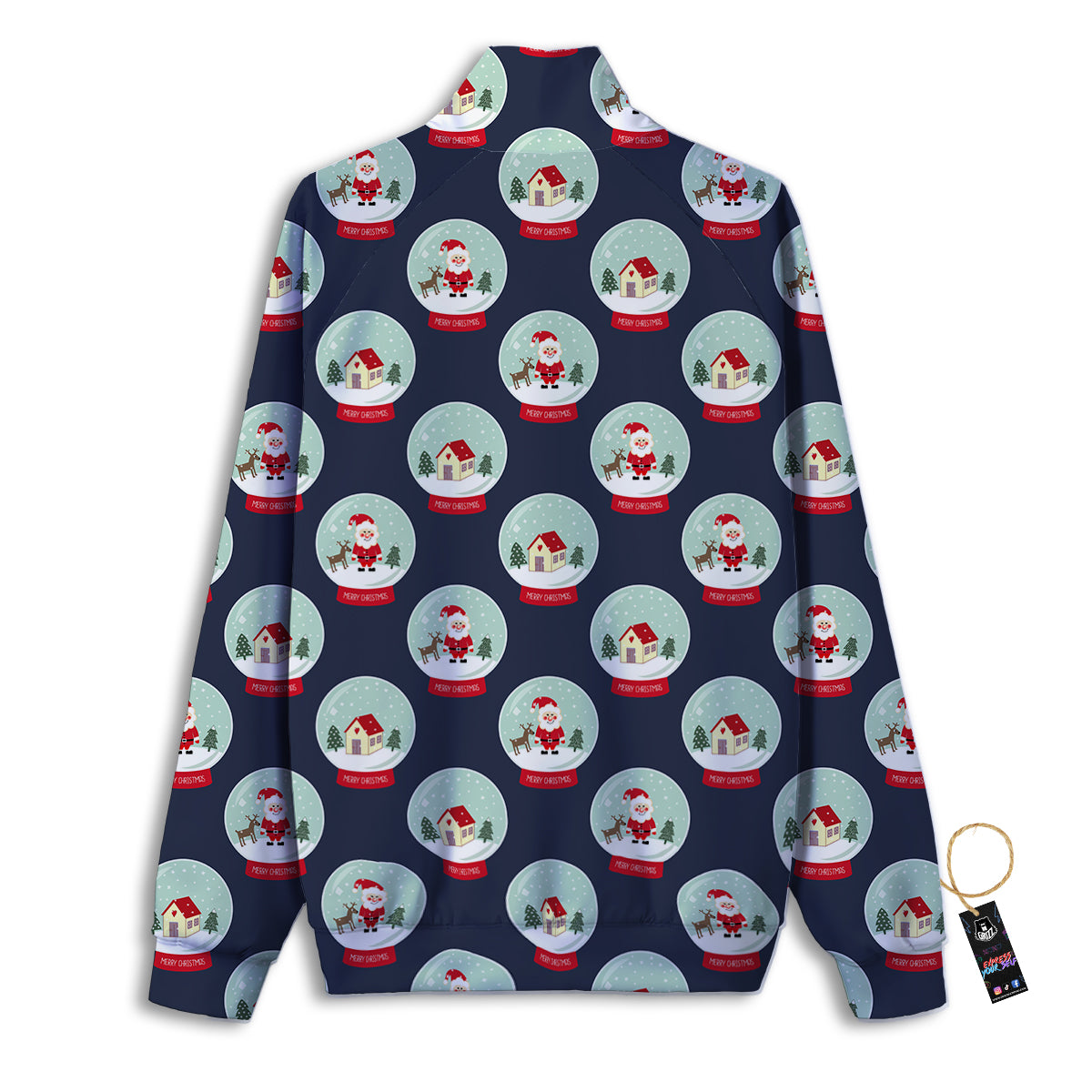 Christmas Snow Globe Print Pattern Track Jacket-grizzshop