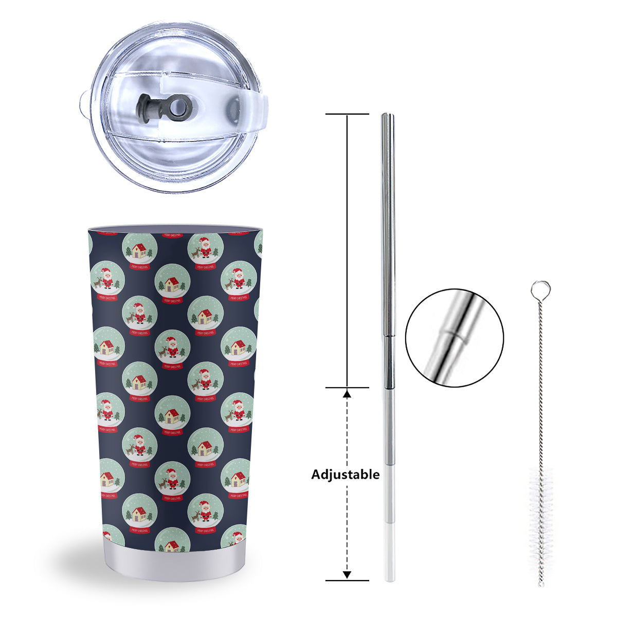 Christmas Snow Globe Print Pattern Tumbler-grizzshop