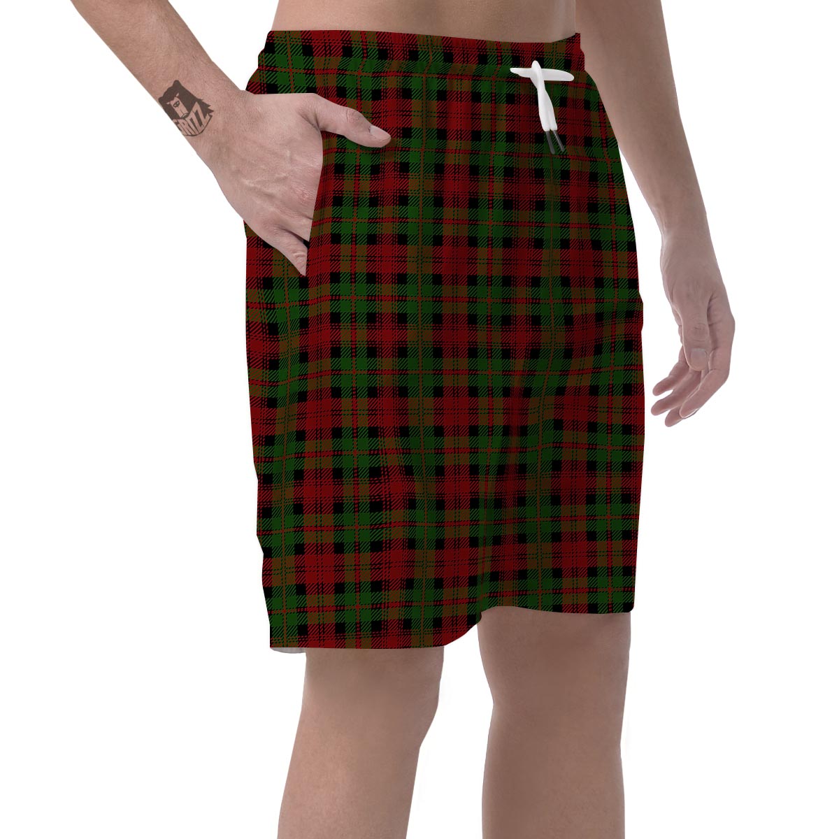 Christmas Tartan Red Plaid Men's Shorts-grizzshop