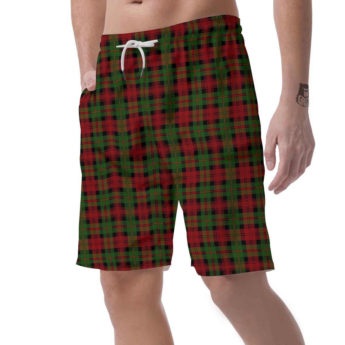 Christmas Tartan Red Plaid Men's Shorts-grizzshop