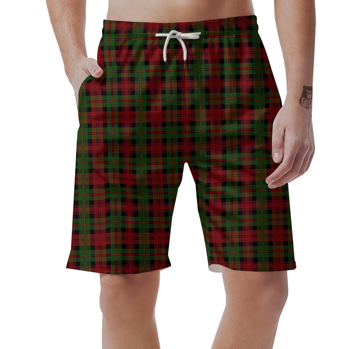 Christmas Tartan Red Plaid Men's Shorts-grizzshop