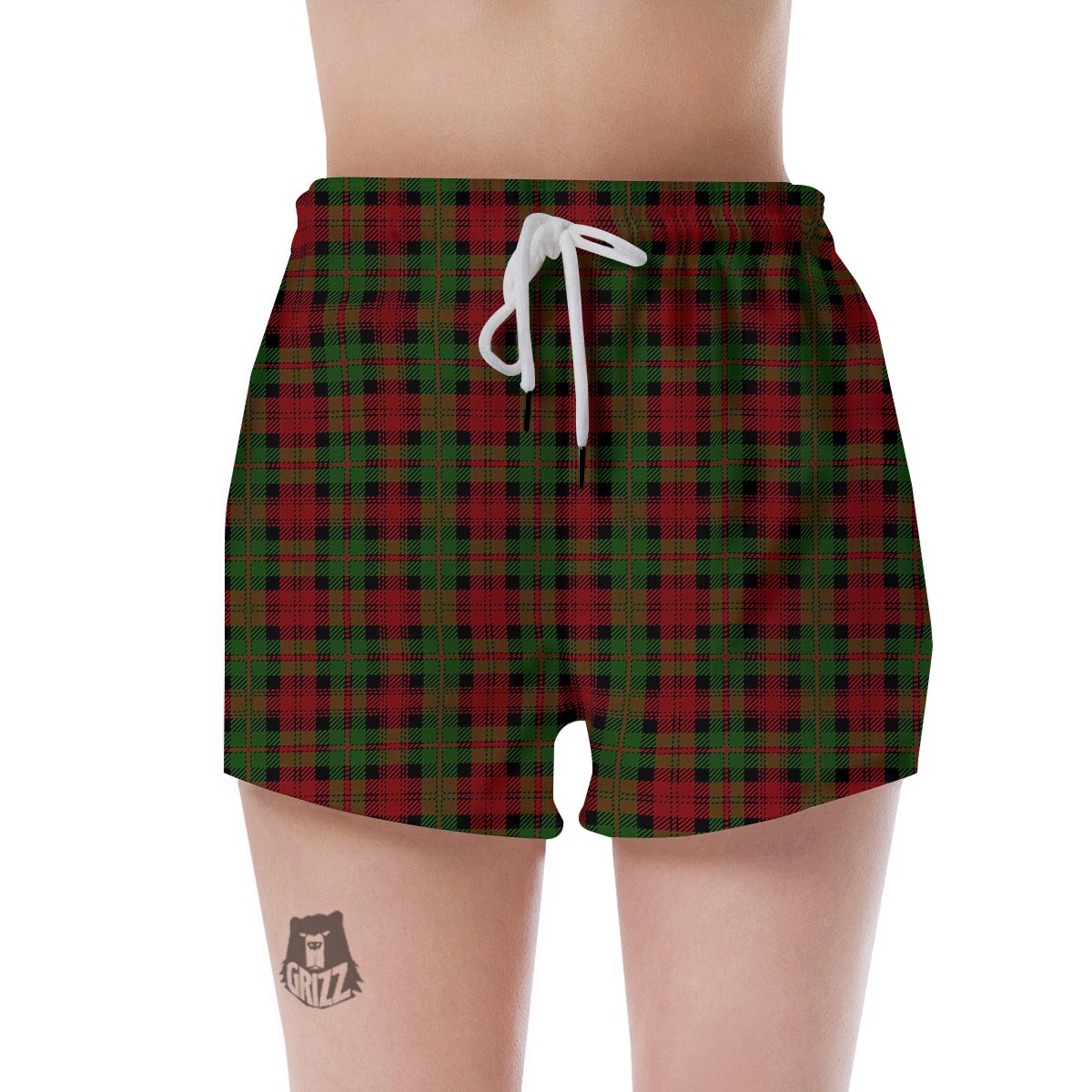 Christmas Tartan Red Plaid Women's Shorts-grizzshop