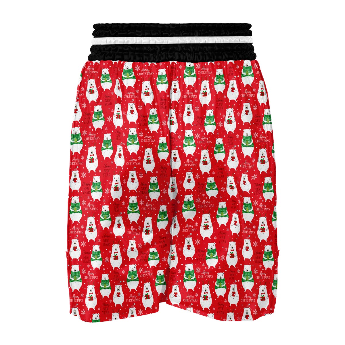 Christmas Teddy Bear Pattern Print Boxing Shorts-grizzshop