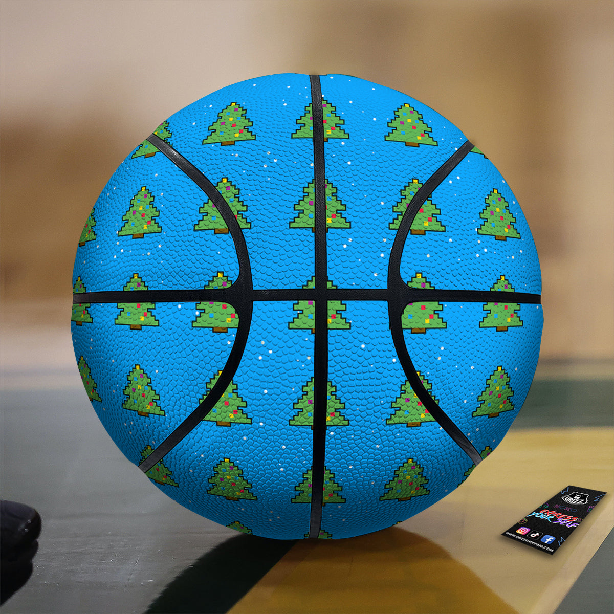 Christmas Tree 8-Bit Pixel Print Pattern Basketball-grizzshop