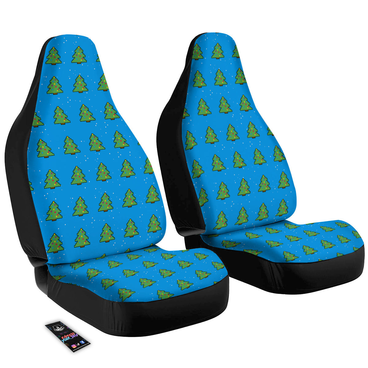 Christmas Tree 8-Bit Pixel Print Pattern Car Seat Covers-grizzshop