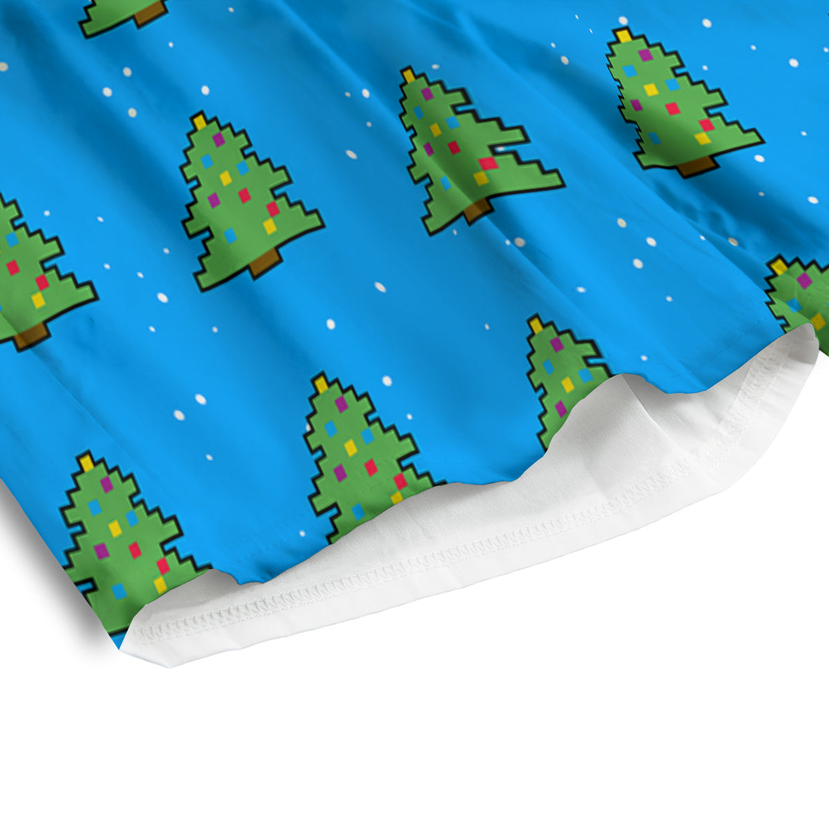 Christmas Tree 8-Bit Pixel Print Pattern Men's Athletic Shorts