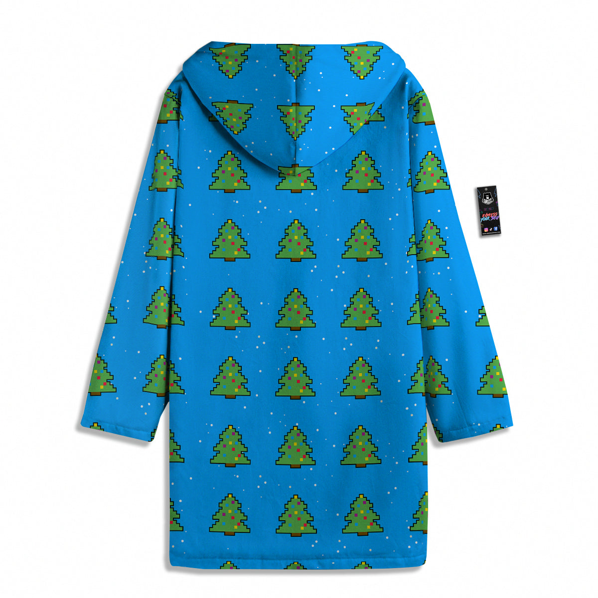 Christmas Tree 8-Bit Pixel Print Pattern Men's Windbreaker Jacket-grizzshop