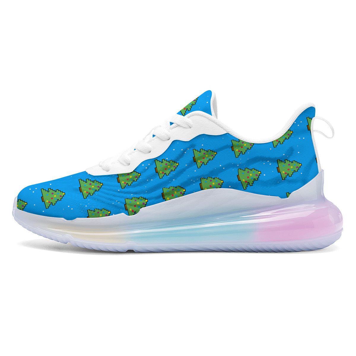 Christmas Tree 8-Bit Pixel Print Pattern Running Sneakers-grizzshop