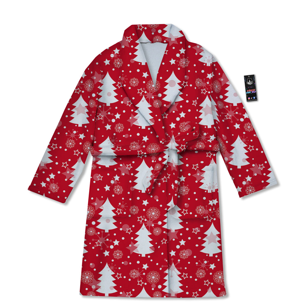 Christmas Tree Polka Dot Print Pattern Bathrobe-grizzshop