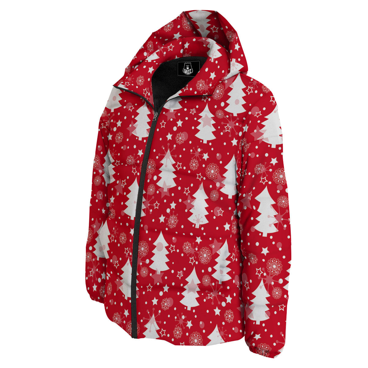 Christmas Tree Polka Dot Print Pattern Down Jacket-grizzshop