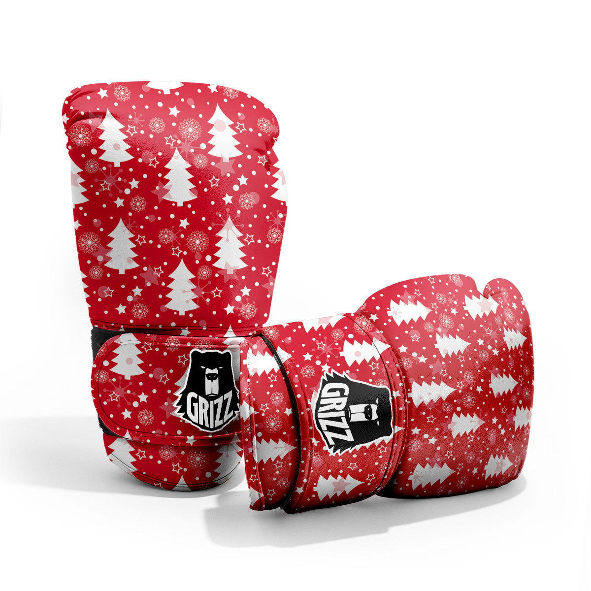 Christmas Tree Polka Dot Print Pattern Pro Boxing Glove