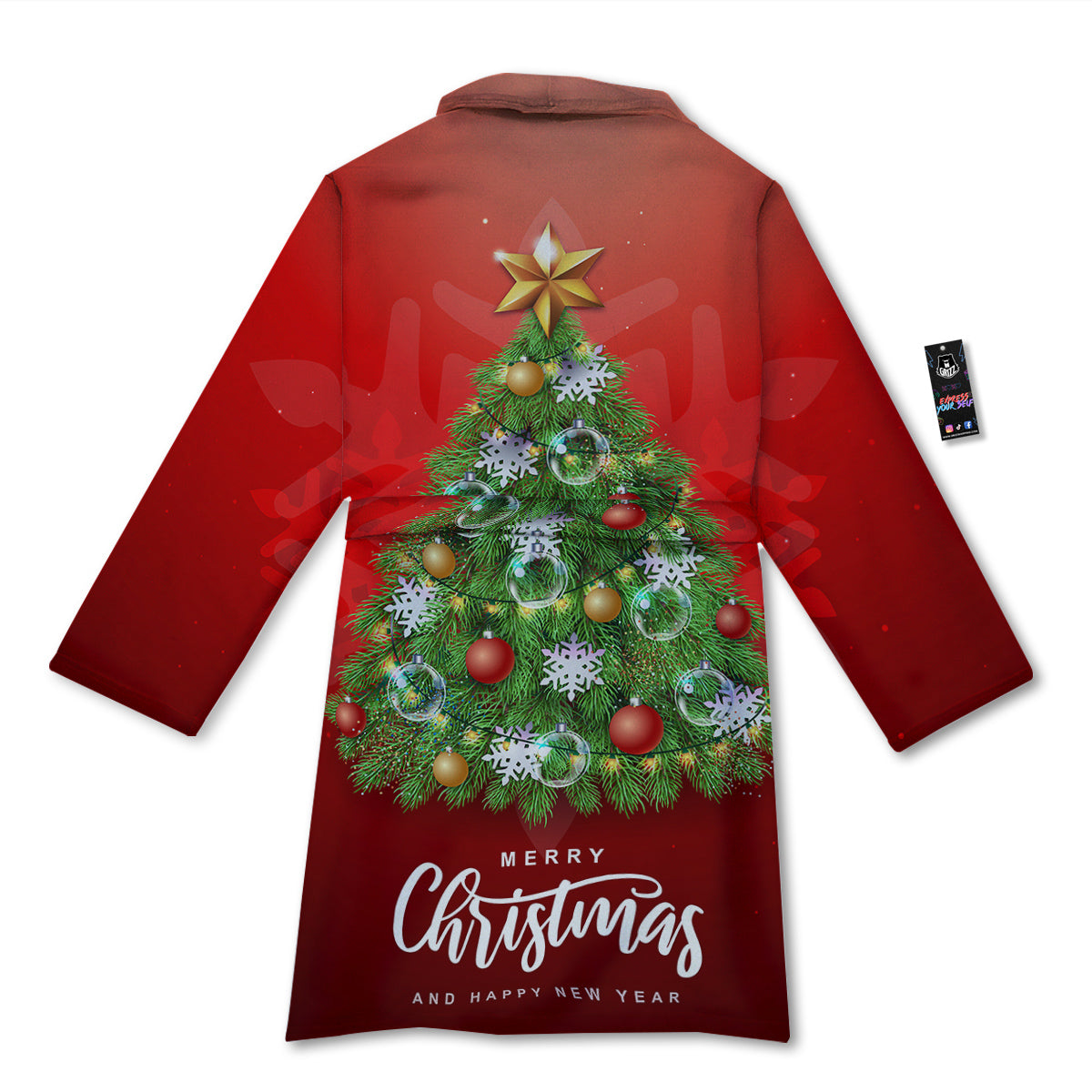Christmas Tree Print Bathrobe-grizzshop