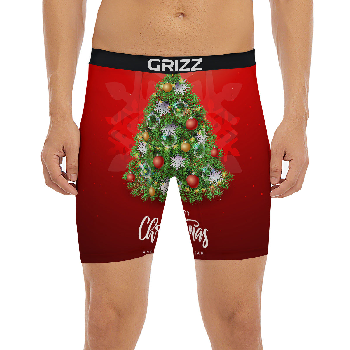 Christmas Tree Print Boxer Briefs-grizzshop