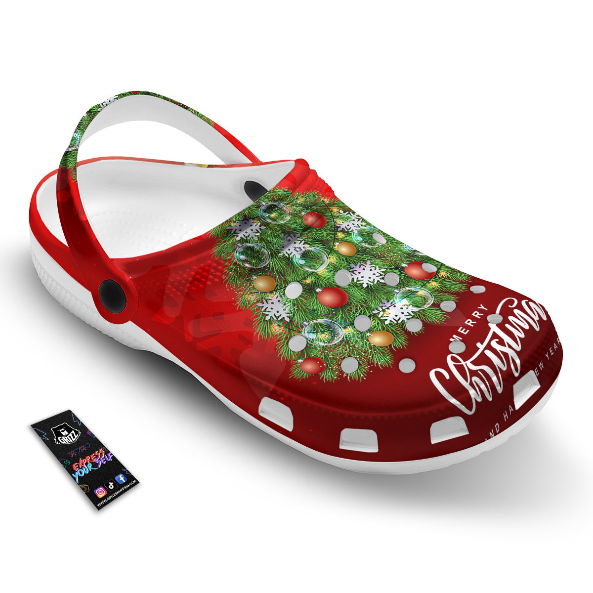 Christmas Tree Print Clog-grizzshop