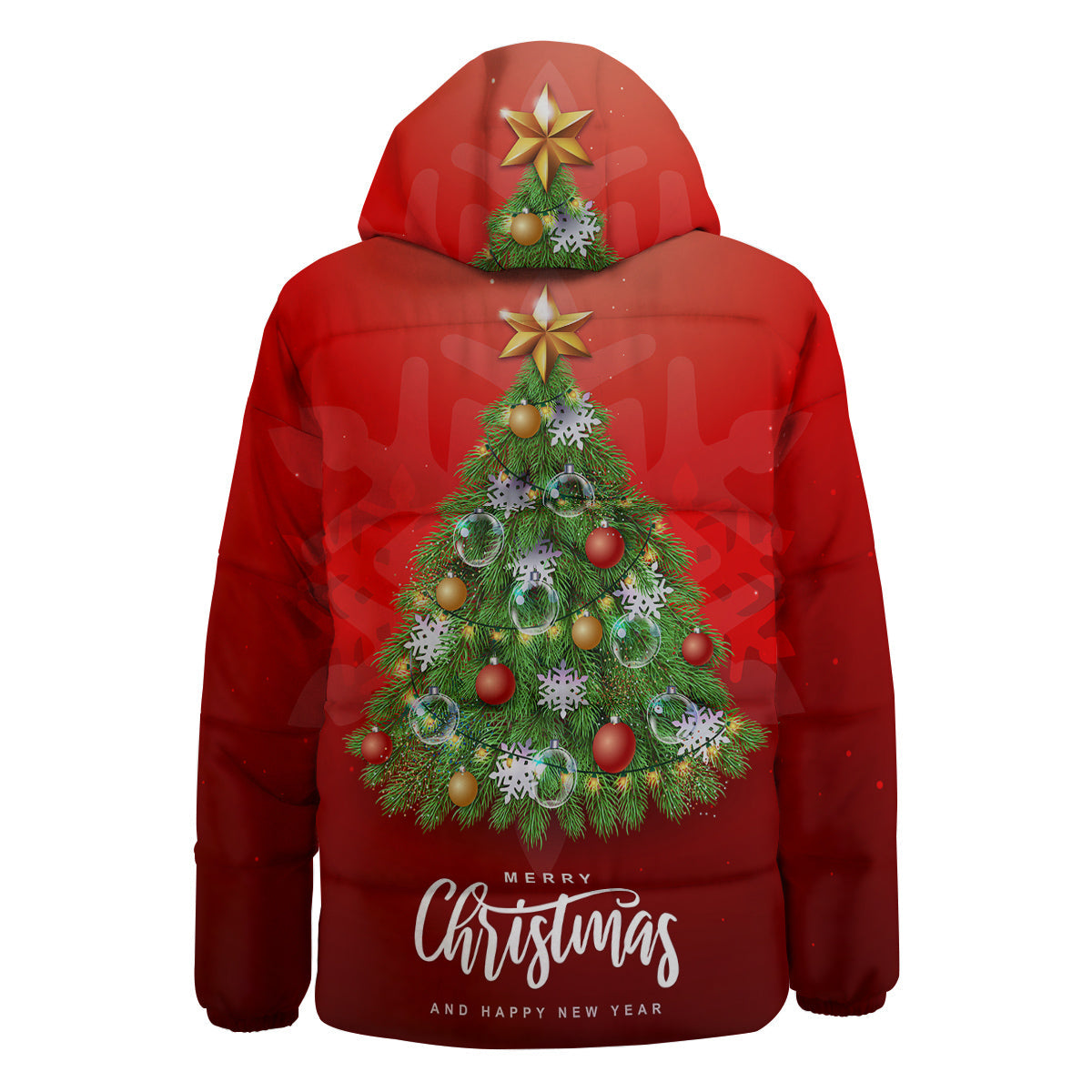 Christmas Tree Print Down Jacket-grizzshop