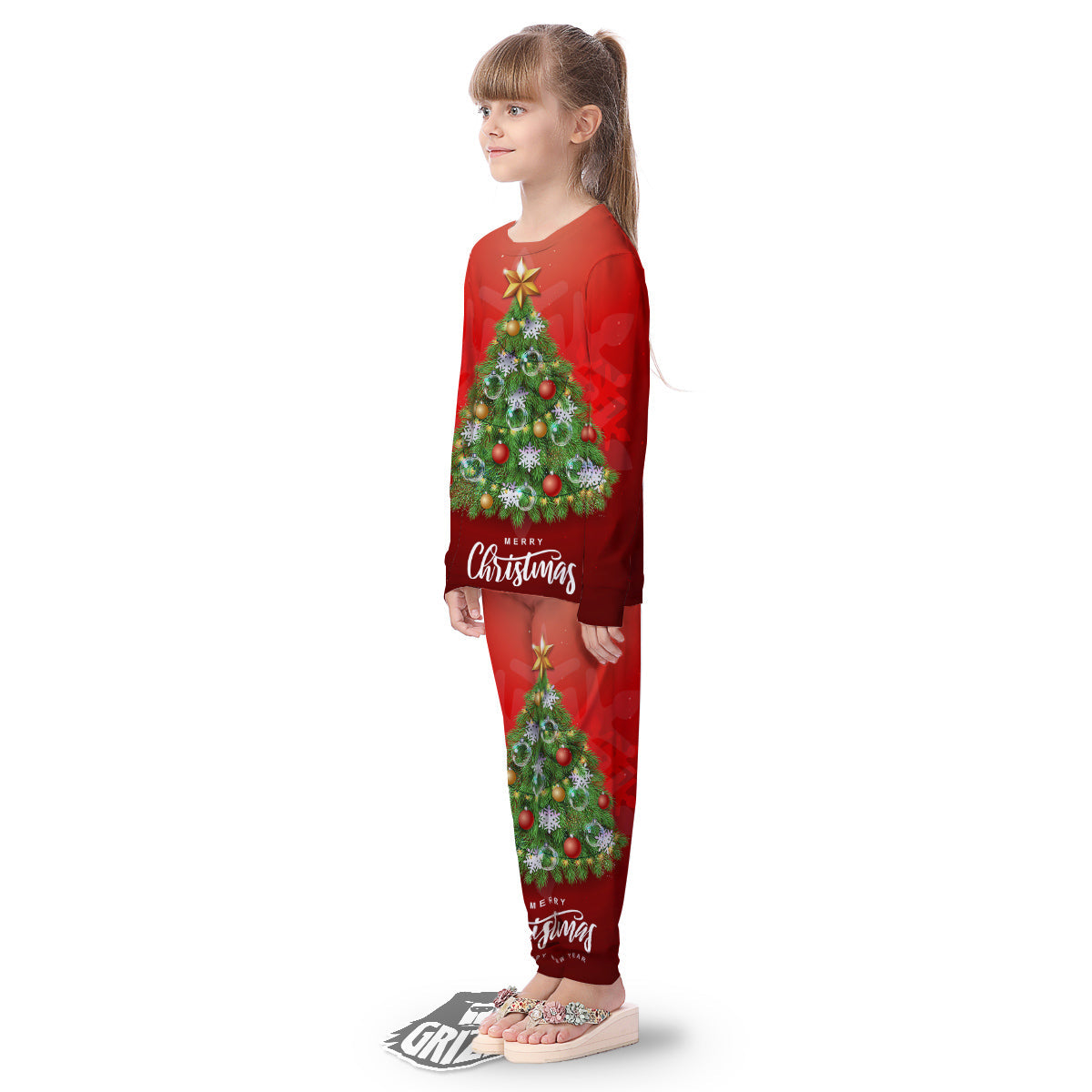 Christmas Tree Print Kid's Pajamas-grizzshop