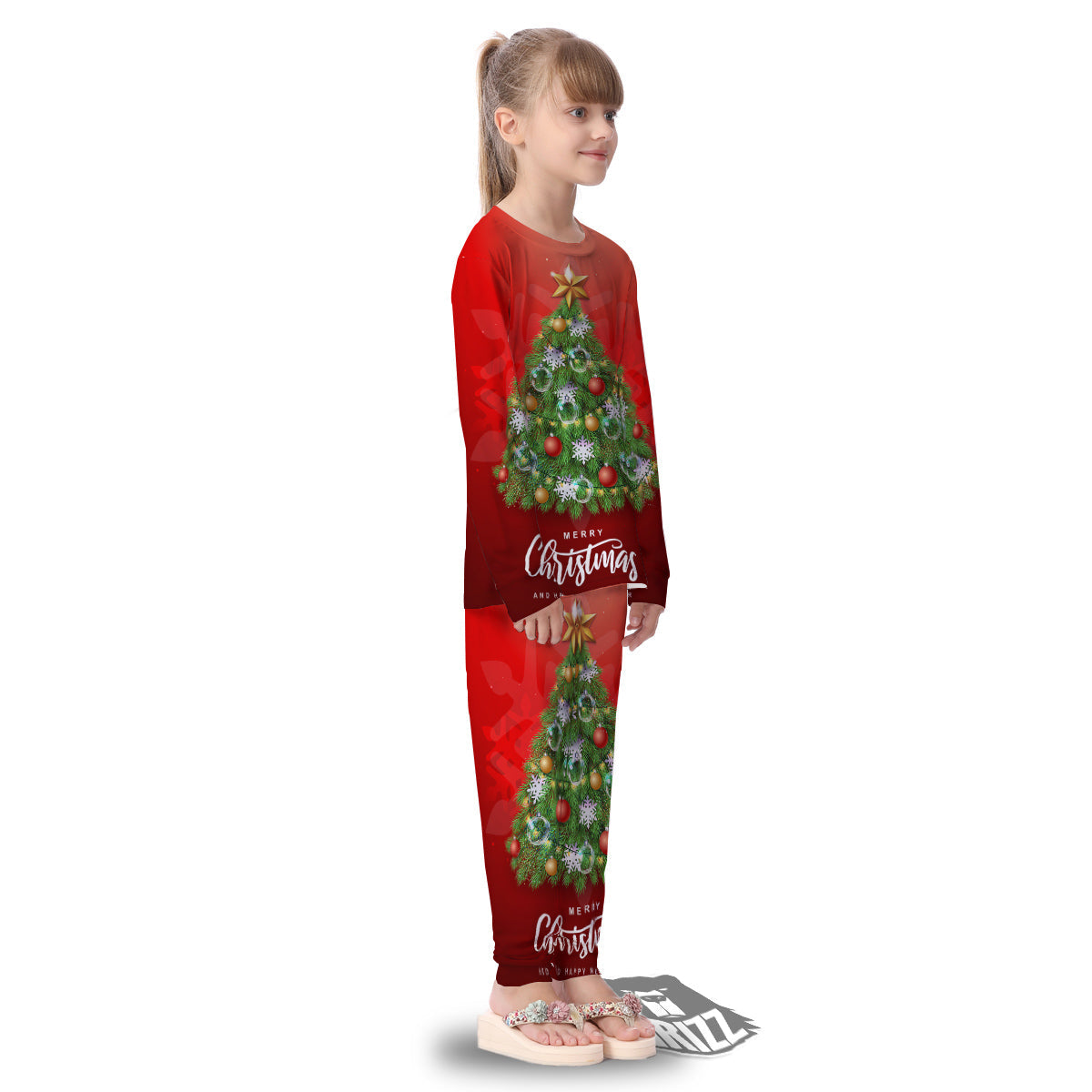 Christmas Tree Print Kid's Pajamas-grizzshop