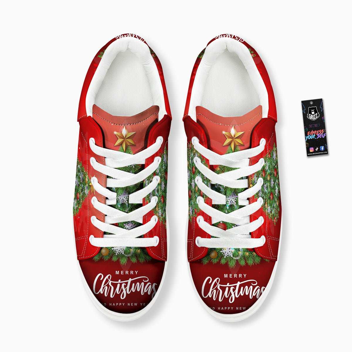 Christmas Tree Print Platform Shoes-grizzshop
