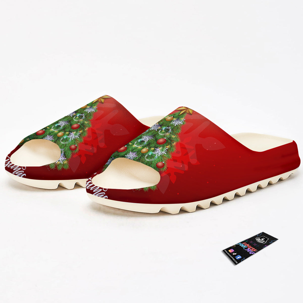 Christmas Tree Print Sandals-grizzshop