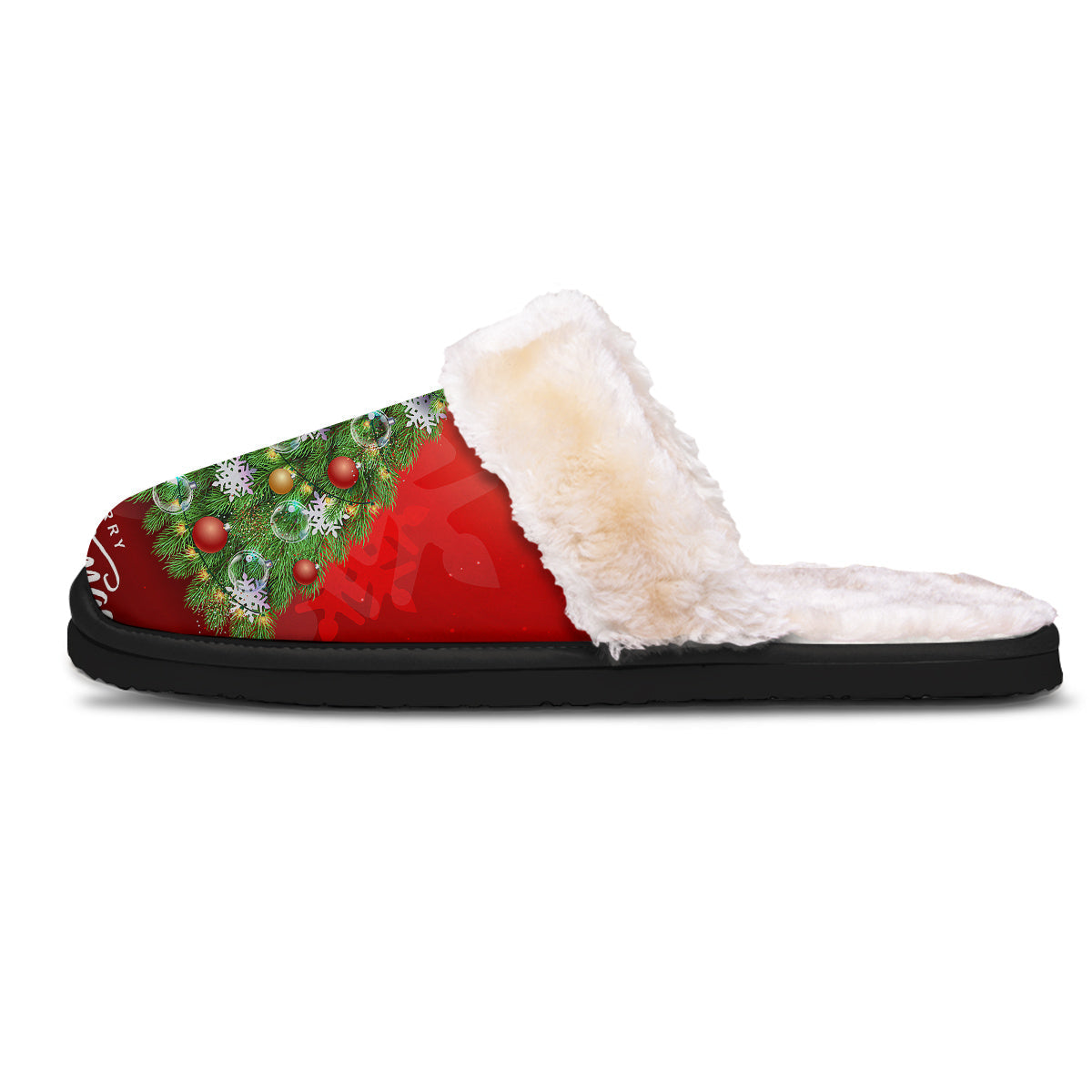 Christmas Tree Print Slippers-grizzshop