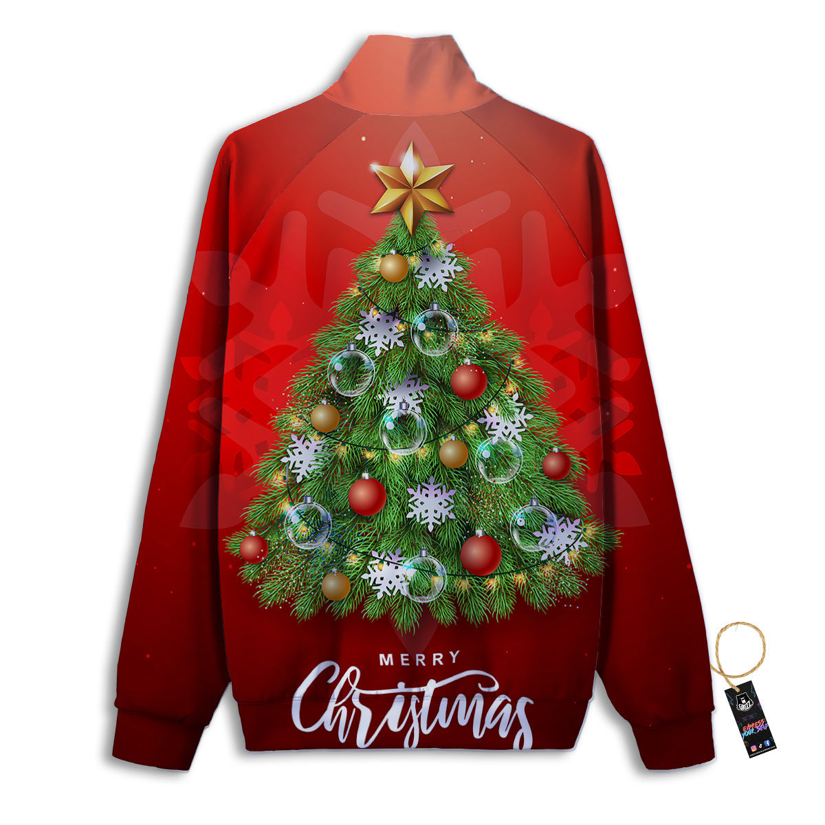 Christmas Tree Print Track Jacket-grizzshop