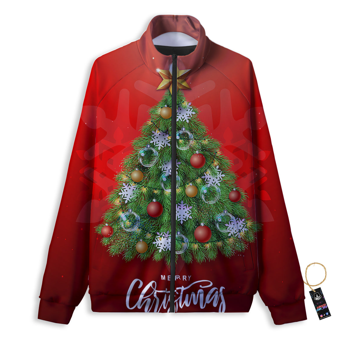 Christmas Tree Print Track Jacket-grizzshop