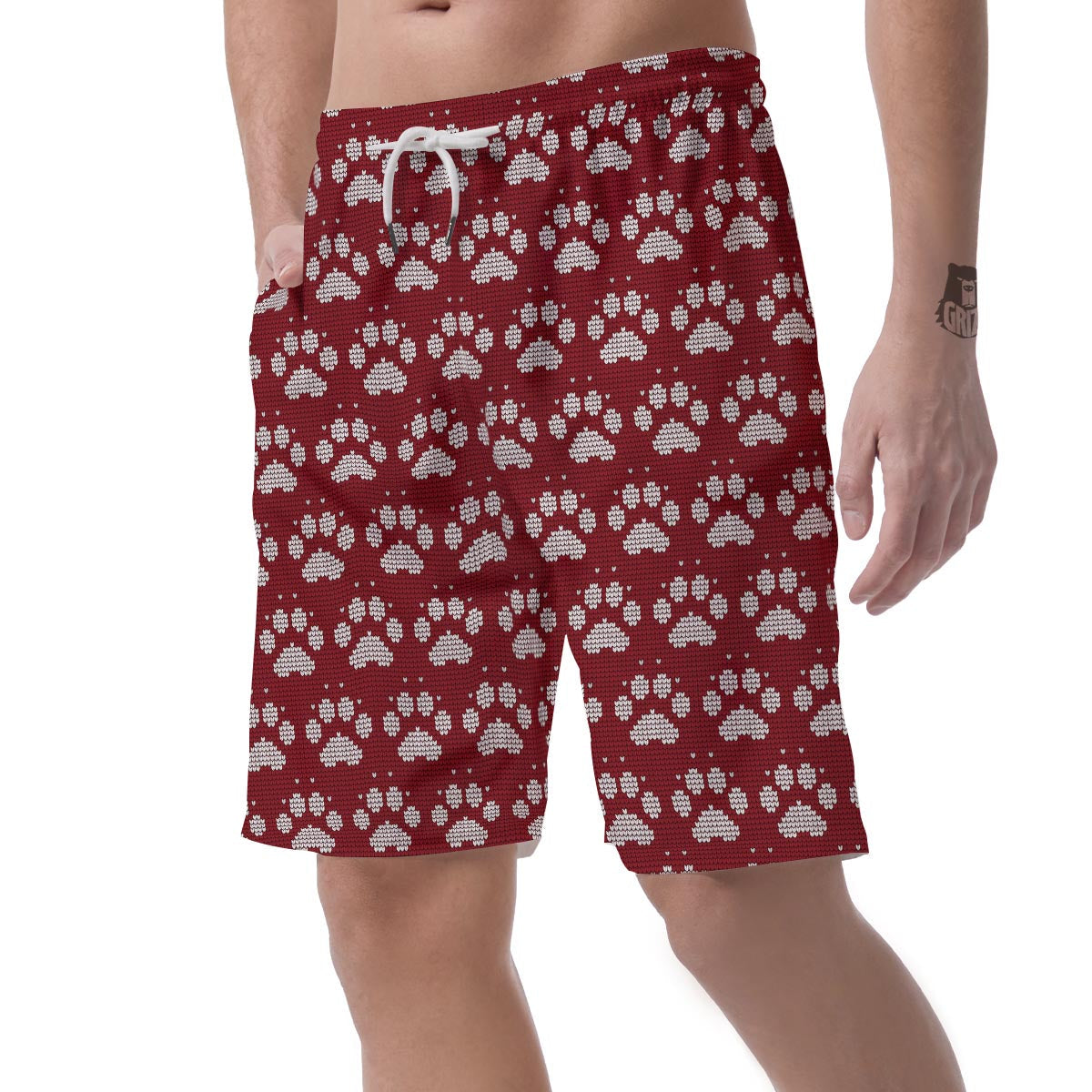 Christmas Ugly Paw Men's Shorts-grizzshop