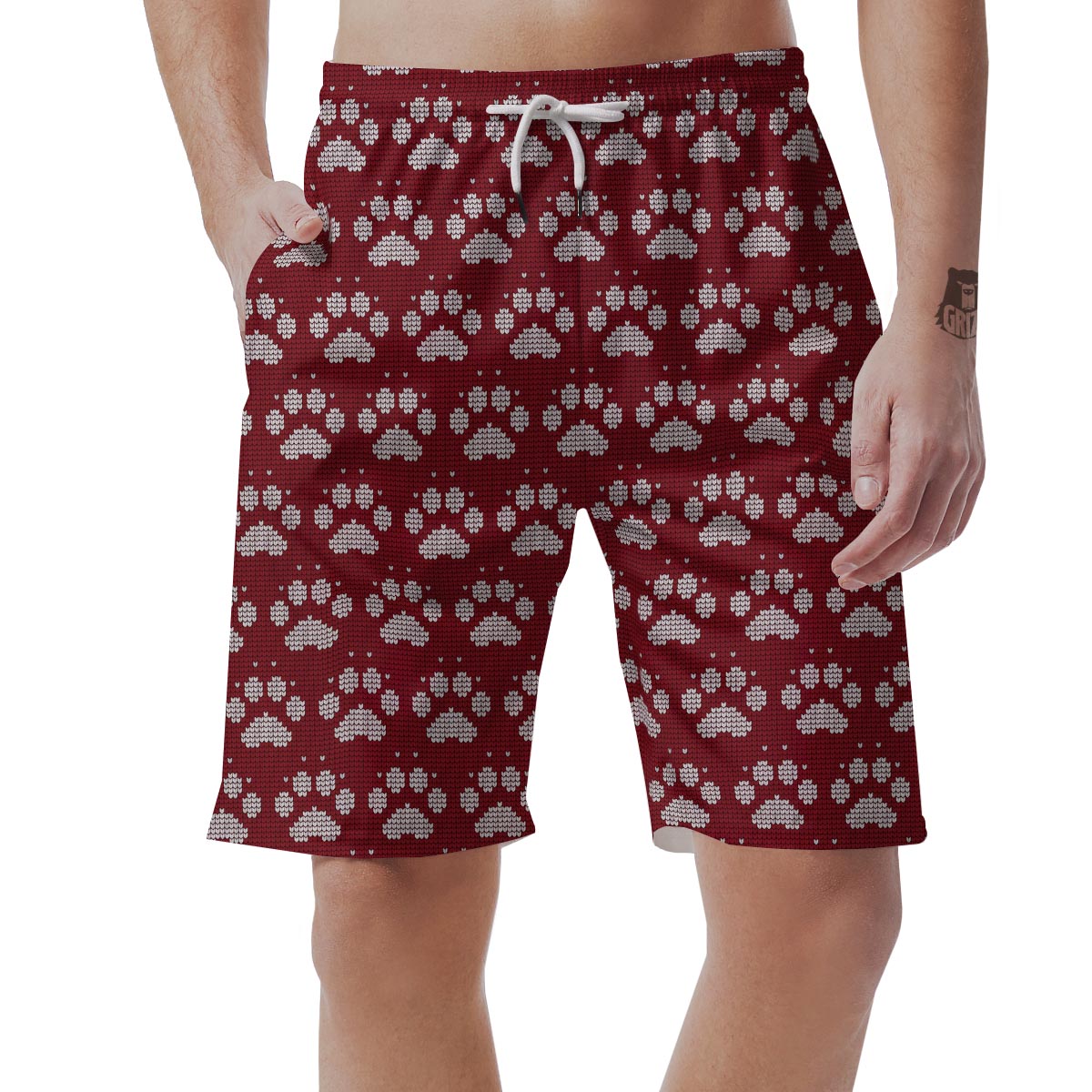 Christmas Ugly Paw Men's Shorts-grizzshop