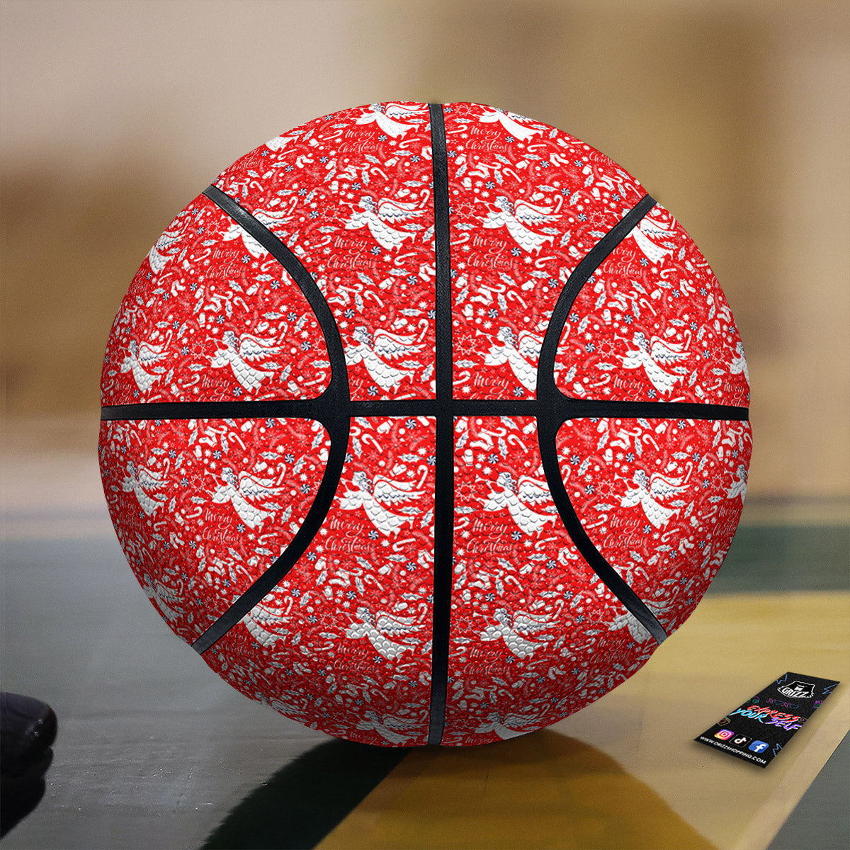 Christmas Angel Print Pattern Basketball