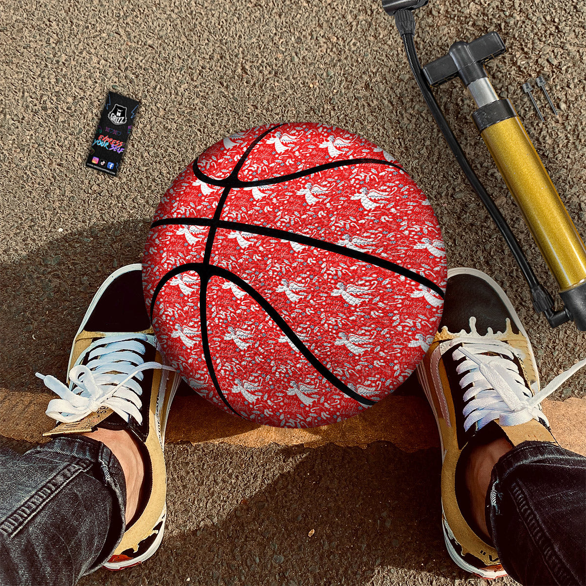 Christmas Angel Print Pattern Basketball