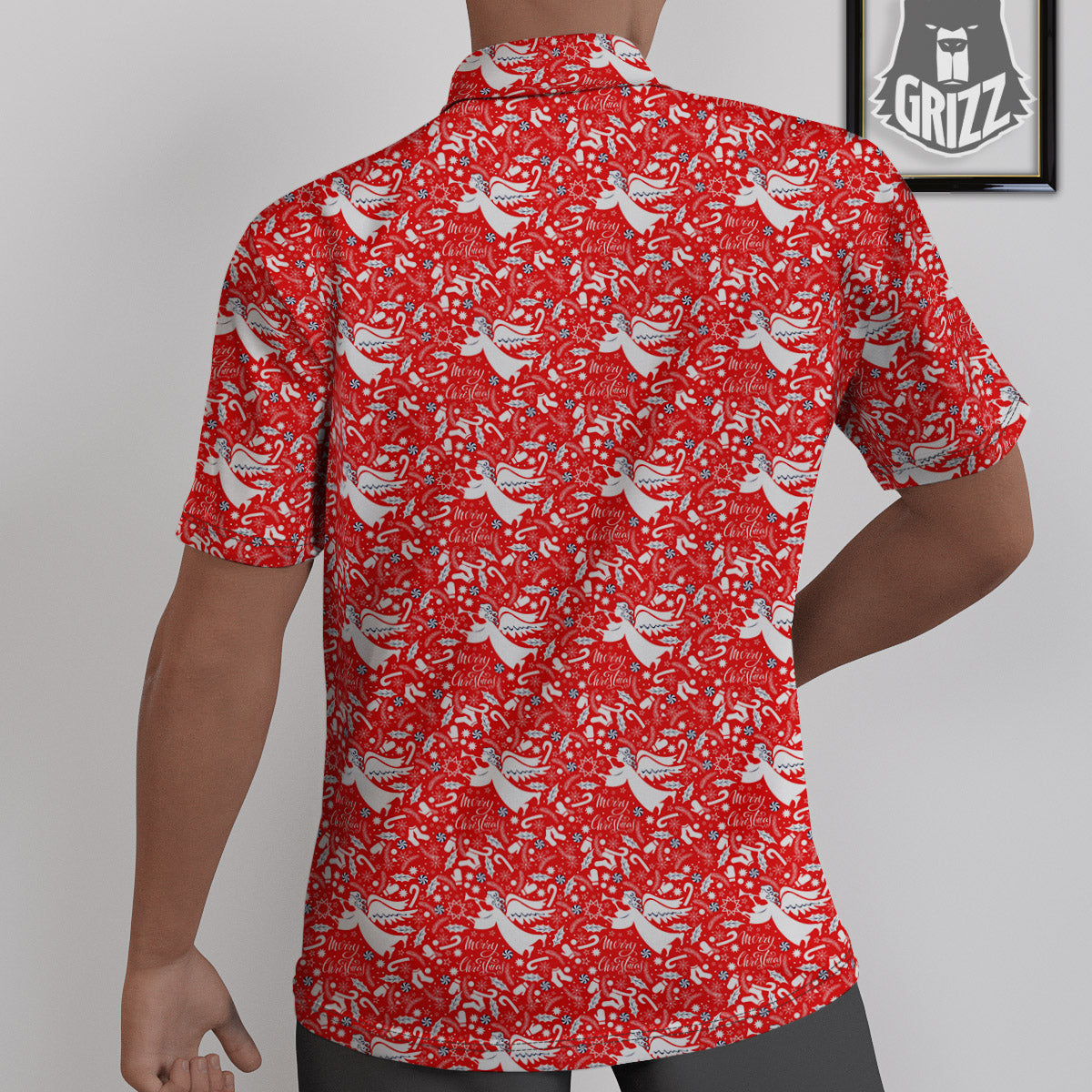 Christmas Angel Print Pattern Untucked Shirts-grizzshop